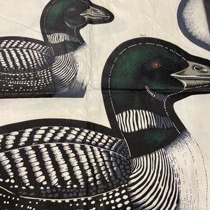 Loons. Printed fabric for 3D construction. pattern with instructions printed